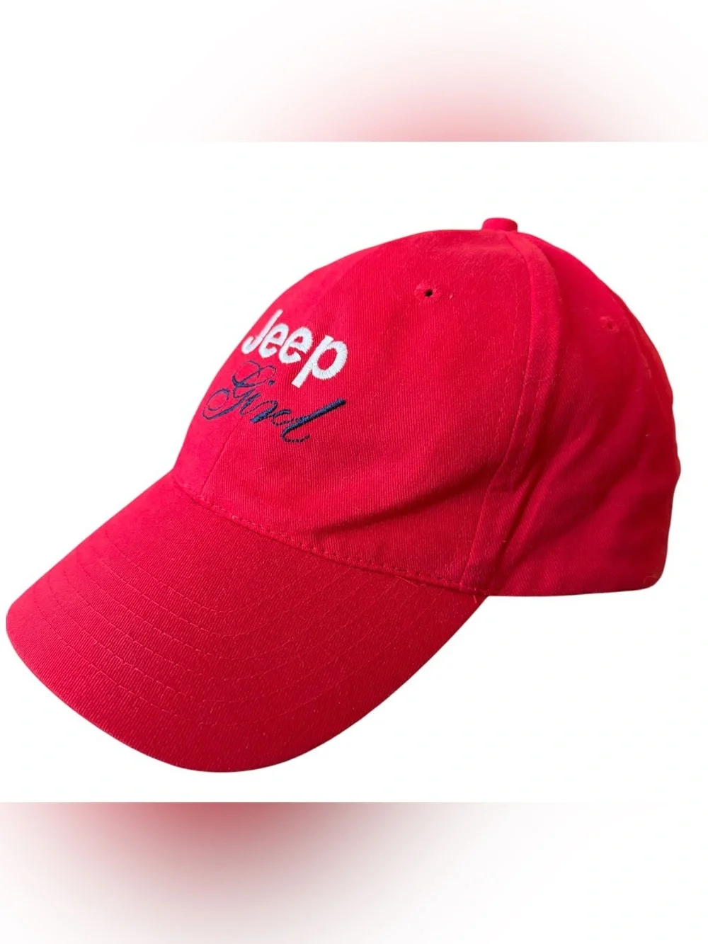 Jeep Girl Hat - Red with White & Navy Blue Embroidering “Jeep Girl” Adjustable